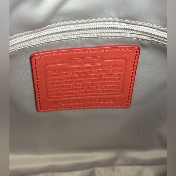 COACH women’s Coral salmon genuine leather crossbody purse NWOT silver hardware - Picture 10 of 13